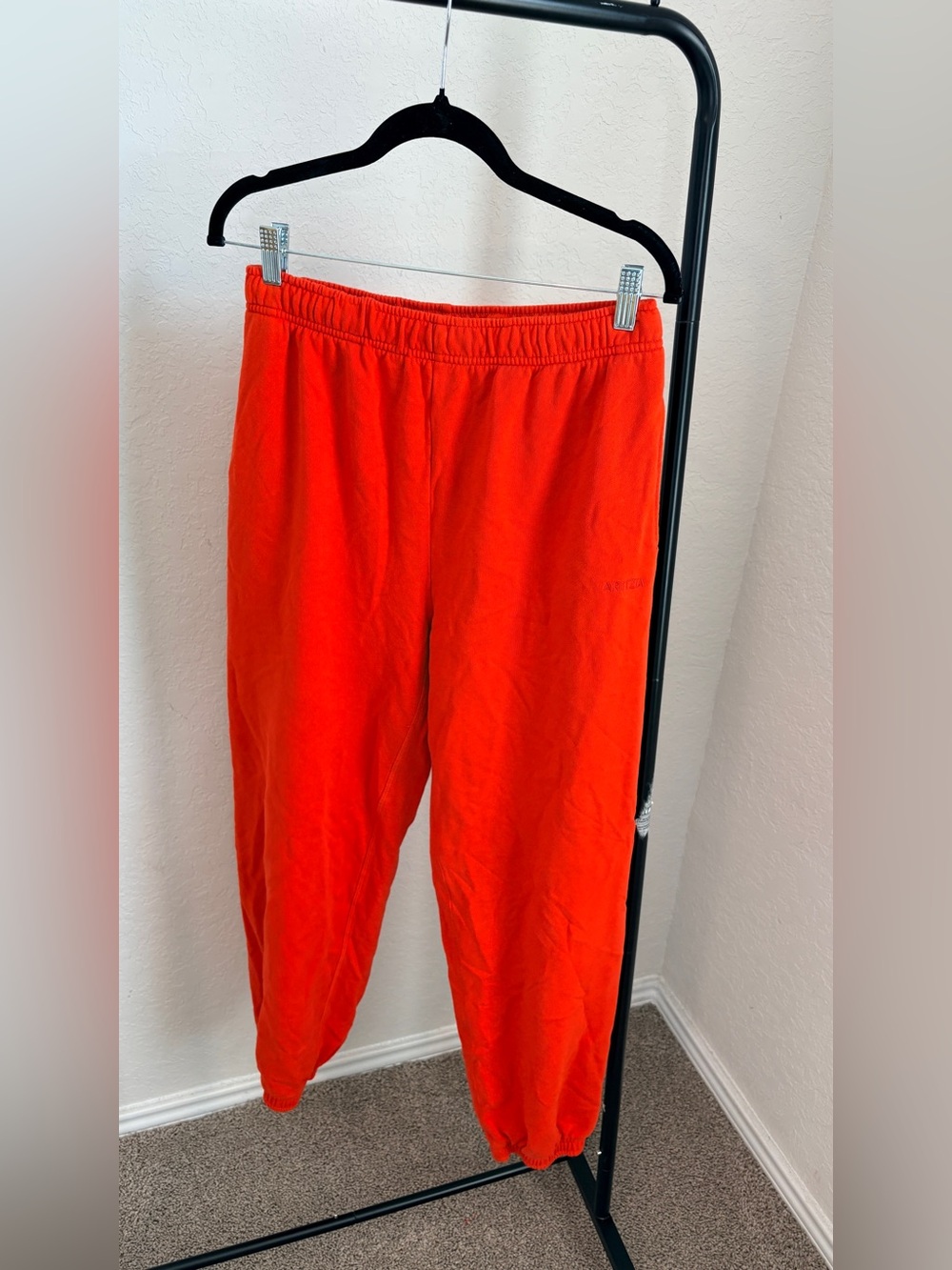 Aritzia Bright Red Elastic-Waist Track Joggers